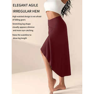 Jupe de danse latine pour femmes avec un design irrégulier, une pièce, costume de chacha, samba, jazz, rumba pour les compétitions et les spectacles - Product Image 3