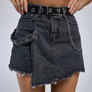 Femmes Vintage <span class=keywords><strong>taille</strong></span> <span class=keywords><strong>haute</strong></span> Denim Shorts <span class=keywords><strong>jupe</strong></span> <span class=keywords><strong>pantalon</strong></span> solide Midi longueur décontracté droite Silhouette polyvalent pour l'hiver printemps - Product Image 3