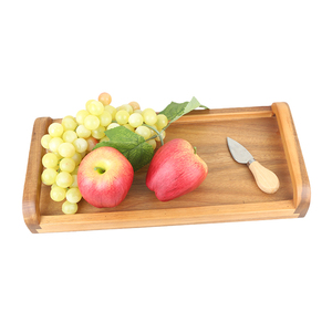 Assiette de service rectangulaire moderne et durable en bois d'acacia avec couleur personnalisable pour les plateaux décoratifs de cuisine à domicile - Product Image 1