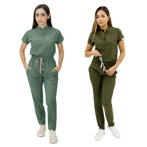 Uniformes médicaux une pièce personnalisés pour femmes combinaison en tricot en soins infirmiers Scrubs Style pour l'hôpital vêtements de travail <span class=keywords><strong>tenue</strong></span> de médecin - Product Image 2