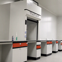 Hotte de laboratoire commerciale contemporaine SCEELAB tout acier avec rideau coulissant en verre pour écoles et laboratoires