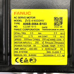 มอเตอร์เซอร์โว AC รุ่น A06B-0064-B103 FANUC A06B-0061-B704 สำหรับเครื่อง CNC อุปกรณ์อัตโนมัติอุตสาหกรรมความแม่นยำสูง - Product Image 3