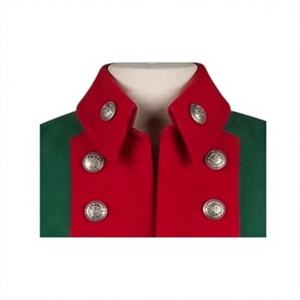 Manteau double boutonnage en mélange de laine pour homme, coupe large, col montant, imperméable, réversible, avec boutons en vraie fourrure de renard, style uniforme - Product Image 4