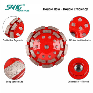 Disco Abrasivo de Doble Fila de Segmentos SANG para Pulir con Diamante, 100, <span class=keywords><strong>125</strong></span>, 150, 180 mm, para Concreto, Granito, Mármol, Ladrillo y Mampostería - Product Image 2