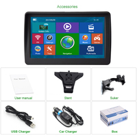 GPS de voiture de 7 pouces, 256 pouces, avec ROM pare-soleil, 8GM RAM, 6.0 MB, système multilingue, Navigation, carte européenne gratuite