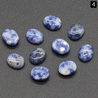 Cabochon ovale en cristal naturel 8x10mm, dos plat, dôme simple, pierre géométrique pour la création de bijoux DIY