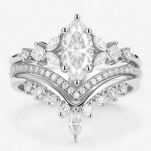 [Novedad 2026] Anillo Unisex de Plata de Ley S925 con Moissanita de 1 Quilate en Forma de Oliva y Ojo de Caballo, Serie Plantas de Jardín, Engaste de Garras - Product Image 5