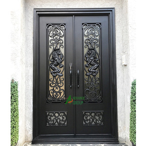 Porte en fer forgé pour entrée principale, design de grille 2024, porte en tôle de fer, design de porte en fer et en verre - Product Image 6