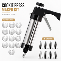Presse à biscuits et extrudeuse de crème ABSPP 13 pièces avec pistolet à crème et douilles, compatible lave-vaisselle