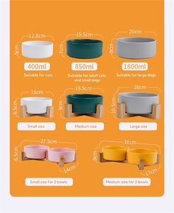 Оптовая продажа от производителя, керамические миски для домашних животных, 300/400/850/1800 мл, все размеры для мелких животных, многоцветные кормушки для еды - Product Image 2