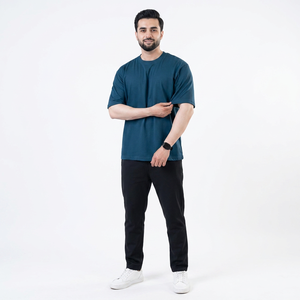 Camiseta Casual Elegante para Hombre, Antiencogimiento, Logotipo Personalizado, 100% Algodón de Punto, 220 GSM, Camisetas Unisex Modernas con Hombros Caídos - Product Image 1