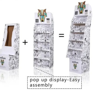 Customizable Factory for PP Corrugated Cardboard Floor Standing Pop-up Display <b>Stand</b> for <b>Drinks</b> Cut-to-Size Sit-Down Type - Product Image 4