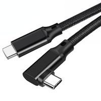 USB3.2 double mâle 5A 100W coude type-c c à c 20Gbps câble de données VR, connexion de liaison, câble de projection d'écran 4k