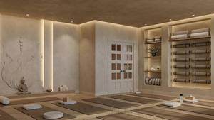 Diseño Interior de Lujo para Estudio de Pilates y Yoga, Muebles Personalizados para Centro de Bienestar, Microcemento Crema Ecológico, Solución Llave en Mano para Spa y Fitness - Product Image 3