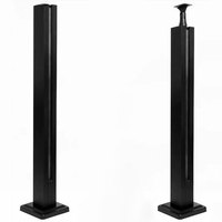 Rampe d'escalier extérieure personnalisable en alliage d'aluminium moderne et élégant avec panneau en verre trempé double couche, sans perçage