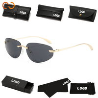 TWOOO T1685 Nouvelle Arrivée Lunettes de Soleil Tendance Y2K en Métal Sans Monture à Bords Coupés, Forme Ovale, Petite Monture, Vente en Gros, Logo Personnalisé