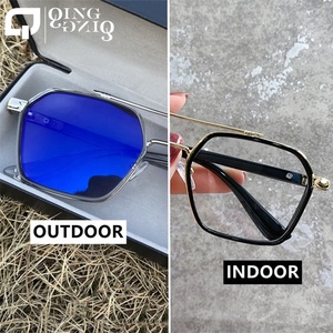 Lunettes photochromiques TR90, protection des yeux, noir or, unisexe, changement de couleur au soleil, anti-lumière bleue, reflet, lunettes anti-lumière bleue - Product Image 3