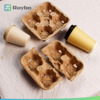 Bandeja Porta Café Desechable Biodegradable y Ecológica RAYBO con Diseño de Cartón para Llevar