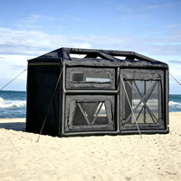 Tente gonflable d'extérieur pour le camping, grand espace, entièrement automatique, imperméable, 2 chambres, 1 salon, installation instantanée, abri familial