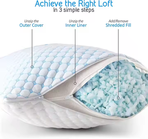 Bantal busa memori pendingin OEKO-TEX robek 20% serat es + 80% tempat tidur poliester hotel tidur - Product Image 5