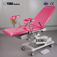 Mesa de Operaciones Obstétricas Multifuncional, Mesa de Examen Ginecológico con Altura Ajustable y Estribos, Móvil para Hospital