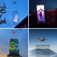 Écran d'affichage à LED pour drone extérieur Flexible Transparent Affichage vidéo publicitaire à LED pour les activités de groupe Célébration
