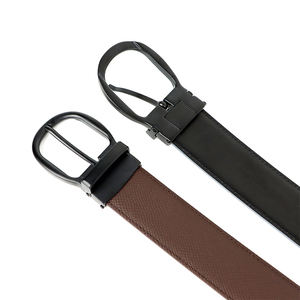 العلامة التجارية الجديدة شعار قابل للتخصيص للرجال حقيقي أسود بني اختياري أزياء عارضة دبوس مشبك حزام رسمي - Product Image 5