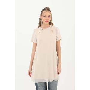 Camiseta Básica de Manga Larga para Mujer Puane - Top Versátil y Cómodo para el Día a Día en Color Beige para Todas las Temporadas - Product Image 1