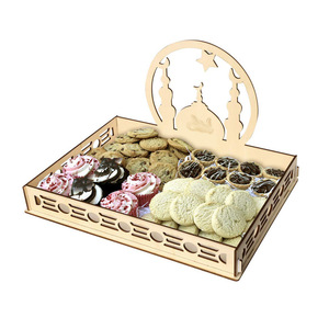 Plateau en <span class=keywords><strong>bois</strong></span> écologique blanc pour desserts et pâtisseries, idéal pour le service lors des fêtes islamiques, artisanat en <span class=keywords><strong>bois</strong></span> avec gravure sculptée - Product Image 6