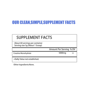 Customized Packaging 5000mg Creatine Monohydrate Powder Bulk Creatine Vegan Powder Drink Halal Fuels Muscle Energy Boost Stamina - Product Image 3