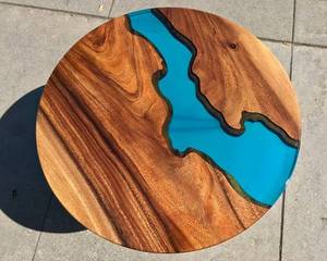 2025 Modern Bamboo Resin <b>Epoxy</b> Slab Dining & <b>Coffee</b> <b>Table</b> Waterproof Foldable Home Furniture for Hotel Use - Product Image 1