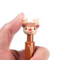 O & Q Creative Festive Logo 0.7mm Bleu Noir Stylo À Bille Supermarché Utilisation En Plastique Noël Père Noël pour Enfants Écriture