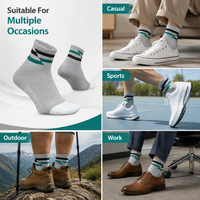Chaussettes de sport montantes grises respirantes en coton/fibre de bambou sans coutures pour le printemps