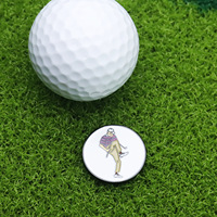 Fournisseur direct d'accessoires de golf : Clip magnétique créatif en métal pour casquette avec marqueur de balle en émail