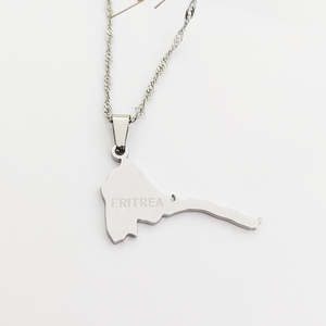 17 km — collier pendentif en acier inoxydable 18K, bijou éthiopien, plaqué or - Product Image 1