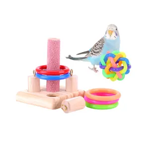 Original Parrot Toy Supplier Rattan Ball Cart Wooden Ferrule Flying Bird Parrot Toys For Sale