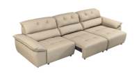 Canapé inclinable moderne en L rembourré avec porte-gobelets, table basse et rangement, pour salon et école - Vente en gros