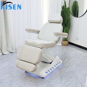 Kisen Beauty Salon Synthetic Leather Massage Table Lash Chair Electric Lifting 3 Motors Tattoo Facial <b>Bed</b> Foot Control LED - Product Image 2