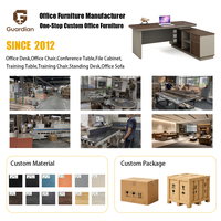 Bureau de direction ergonomique en forme de L, modulaire, de luxe, moderne, pour PDG, directeur, avec tiroir