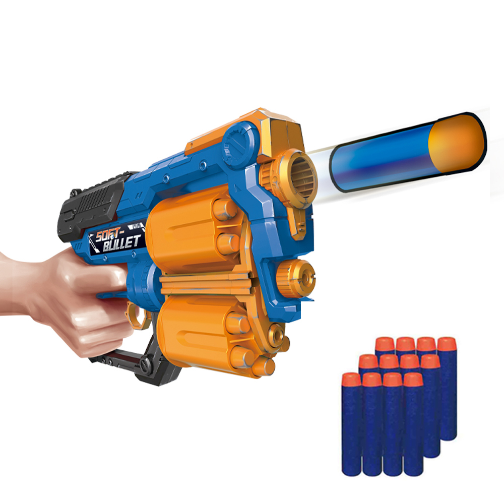 Pistolet Jouet En Mousse Souple - Avec 20 Billes Et 16 Coques - Portée 10m - Pour Enfants 14+ Ans