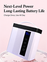 Lampe à ongles UV LED intelligente rechargeable sans fil, durcissement indolore du gel, 4 modes de minuterie (30s, 60s, 90s, 99s), mode basse température, affichage LED
