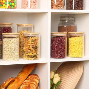 Pot de stockage d'épices de qualité alimentaire à haute teneur en borosilicate couvercle scellé en verre direct d'usine classique pour le stockage de cuisine céréales de fruits secs - Product Image 4