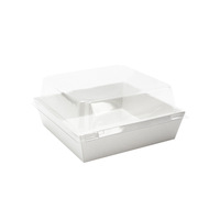 Boîtes d'emballage alimentaire personnalisées MeIXin, jetables, carrées, plates, gaufrées, avec laminage mat, logo personnalisé, modèle MX-08, pour pain, gâteaux, desserts, bonbons