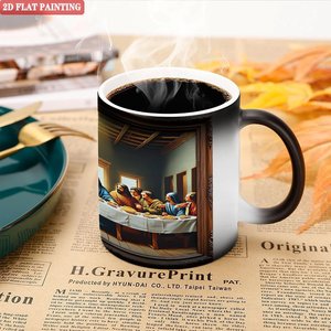 Christmas Birthday Gift Mug 11oz <b>Ceramic</b> Frosted Black Heat Sensitive Color Changing <b>Cup</b> - Product Image 5