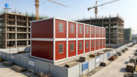 Bâtiment de bureau modulaire préfabriqué à deux étages en conteneurs démontables pour camp de travail de construction et dortoir