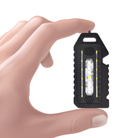EDC senter genggam Mini murah, Senter kerja magnetik LED, Gantungan Kunci isi ulang, lampu kerja COB dengan Magnet