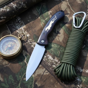 No. Cuchillo de bolsillo para camping de hoja fija de acero triplex 5 Triplex Steel Leopard de alta calidad con mango de madera DIY, personalizable OEM 1 - Product Image 6