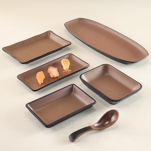 Assiette rectangulaire de style japonais pour sushi, assiette de accompagnement pour restaurant de fondue/barbecue, assiette longue imitation porcelaine, assiette à dessert - Product Image 3