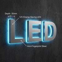 Letras 3D con Retroiluminación LED Personalizadas, Acero Inoxidable, IP65 Impermeable, Multicolor, Colgantes/Para Montar en Pared, para Empresas