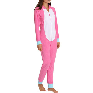 Women's <strong>Adult</strong> Tights Plush Hooded Zipper Nightdress Hot pink <strong>unicorn</strong> Animal Winter Embroidered Breathable Fleece <strong>Onesie</strong> - Product Image 3
